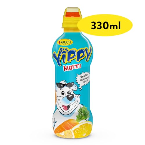 Rauch Yippy Multivitamin | der fruchtig farbenfrohe Kinderspaß | mit 5 Vitaminen und Calcium | 6x 330ml PET Flasche