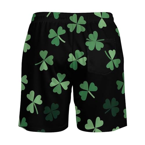 Clovers St. Patrick's Day Shamrocks Mens Swim Trunks with Quick Dry Liner Beach Swimming Trunk Mesh Shorts with Pockets3