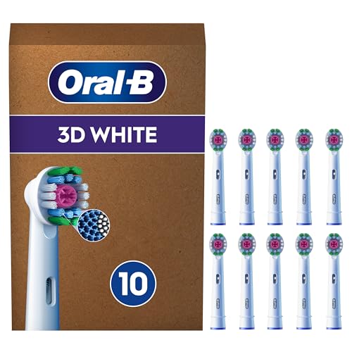 Oral-B Pro 3D White Original Electric Toothbrush Heads, Pack of 10, Suitable for Mailbox, Oral B Replacement Toothbrush Head with Polishing Cup for Teeth Whitening