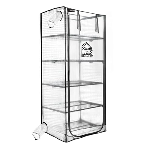North Spore BoomRoom Mushroom Grow Tent | 4-Tier Vertical Martha Tent for Mycology | Includes Custom Spore Floor Drip Tray & Tubing Port | Indoor Fruiting Chamber Structure (Tent Only)