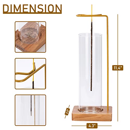 Ivwoxo Incense Holder, Incense Holder For Sticks, Incense Burner With Glass Ashes Collector, For Yoga Meditation Room Decor #TOP1