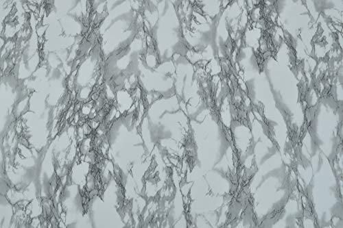 Image of Self Adhesive Gloss Vinyl Wrap Film, High Gloss Marble Furniture Film Wallpaper (24 * 96 inch, Grey Marble)