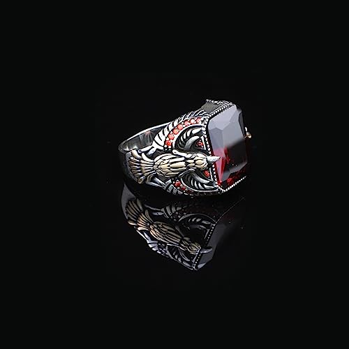 Bague aigle rubis argent 925 ne ternit pas avec chiffon entretien - 3