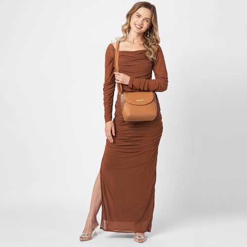 Image of Caprese Vani Medium Sling Bag for Women with Adjustable Strap, Zipper & Magnetic Button Closure | Versatile Handbag with Back Zip for Everyday Use, Travel, and Special Occasions