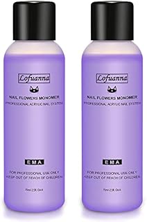 Lofuanna Acrylic Liquid Monomer for Acrylic Powder,2Pcs 75ml/2.5OZ Professional Acrylic Nail Liquid for Acrylic Nails,MMA Free Nail Monomer Salon Quality for Nail Extension Nail Art System