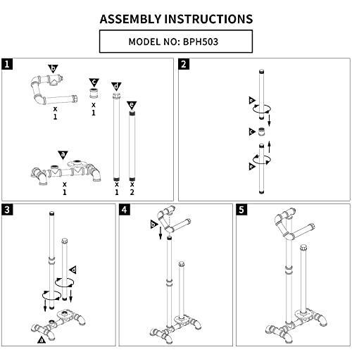 Kes Toilet Paper Holder Stand With Reserve Industrial Pipe Toilet Paper Holder Bathroom Toilet Paper Storage Black, Bph503A-Bk #TOP5