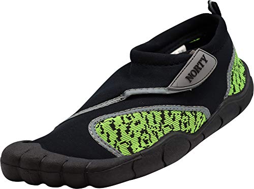 NORTY Mens Aqua Sock Wave Water Shoes Slip-Ons for Pool, Beach & Sports - Runs 1 Size Small