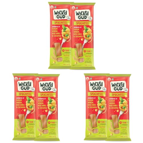 Image of WickedGud Spaghetti Pasta Semolina Wheat (400gm x 2) (Pack of 3)