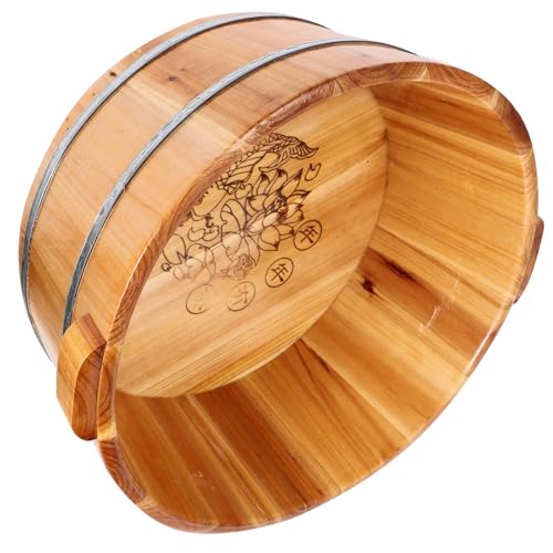 Seau pour bain de pieds en bois de taille moyenne pour lavage ménager
