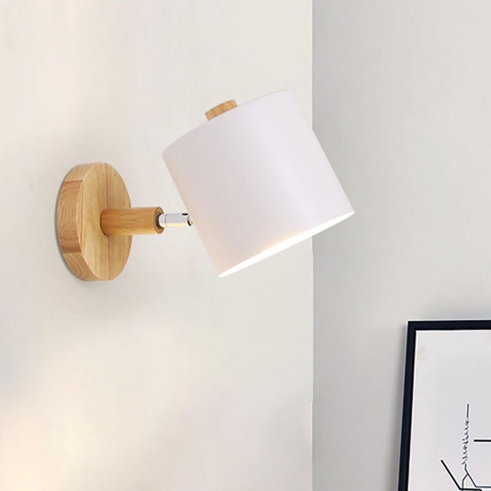 SXECAEPS Adjustable Beside Wall Light Industrial Indoor Sconce Rotatable Lantern for Bedroom Living Room Study Corridor Entryway Restaurant Mounted Lamp(White)