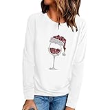 Damen Top Fruit of The Loom M Damen Langarmshirts Rundhals T Shirts Blusen Tunika Sweatshirt Pullover Mit Taschen Flügelspitze Tops Damen Sexy Longpullover Damen