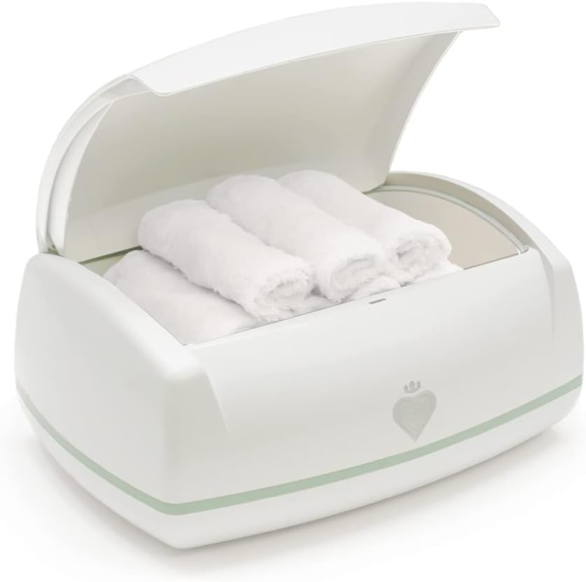 Warmies Wipes Warmer Designed for Reusable Cloth Wipes | Soft Glow Nighlight | Includes 1 everFRESH Pillow and 4 Warmies Cloth Wipes