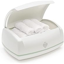 Prince Lionheart Warmies Wipes Warmer Designed for Reusable Cloth Wipes | Soft Glow Nighlight | Includes 1 everFRESH Pillow and 4 Warmies Cloth Wipes