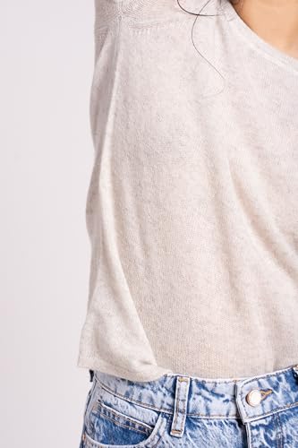 Image of Women's 100% Pure Cashmere Crew Neck Short Sleeve Sweater - Essential Classic Pullover Tee