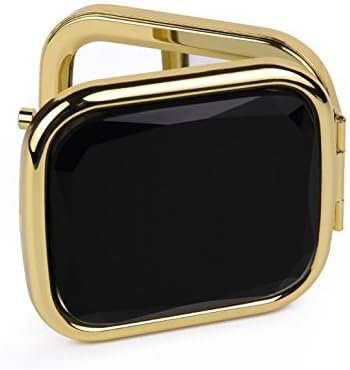 aginize Liz Cloth Chic Black and Gold Jeweled Compact Mirror
