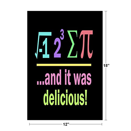 Math Posters For Middle School Classroom I Ate Sum Pi And It Was Delicious Black Bright Science Formula Teacher Learning Chart Display Supplies Teaching Cool Wall Decor Art Print Poster 12X18 #TOP4