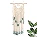 Produktbild LOMOHOO Gewebte Makramee Wandbehang Baumwolle Makramee-Schnur Holzstange Geometrische Kunst Dekor Ins Room Decor Für Wohnzimmer Schlafzimmer Shop Dokumentationen