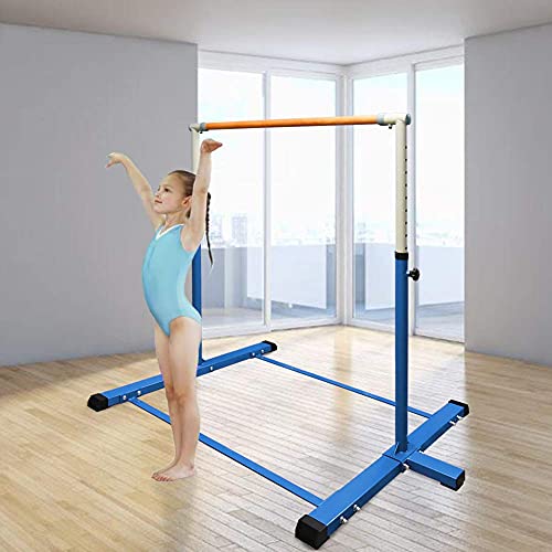 Joysfit Gymnastics Kip Bars, Expandable Junior Training Bar For Home, 3'- 5' Height Adjustable Solid Wood Horizontal Bar Indoor Gym Equipment For Kids Girls Boys, 260 Lbs Weight Capacity #TOP5