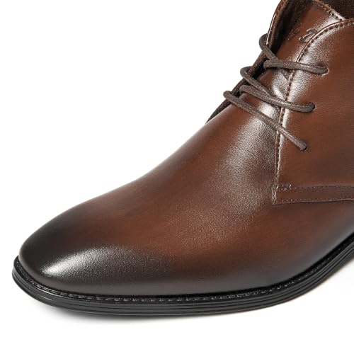 Image of Holy dove Mens Lightweight Dress Boots Leather Oxford Ankle Boots | Full-grain leather Upper,Non-Slip Rubber Sole,Ankle-high Lightweight Business formal Style