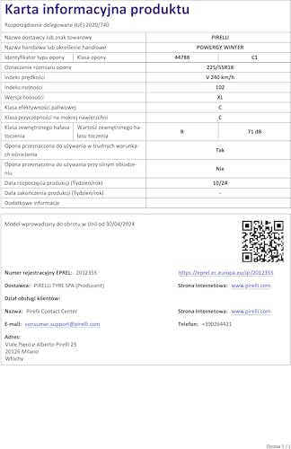 PIRELLI Pneumatici invernali 225/55 R 18 XL TL 102V POWERGY WINTER MFS BSW M+S 3PMSF - 5