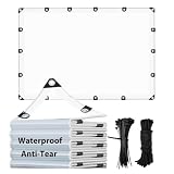 JKNVDVLC Clear Tarp 4x6ft, Clear Tarps with Grommets, 8 MiL Heavy Duty Waterproof with Reinforced Edge for Plant Greenhouse, Balcony, Garden, Pet Hutch, Roof.