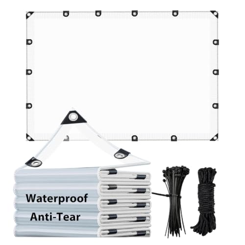Clear Tarps Heavy Duty Waterproof - 8x10ft Clear Plastic Tarp with Grommets Transparent Vinyl Tarp for Porch Patio Enclosure Tarpaulin for Outdoor Furniture Window Cover
