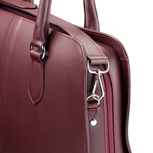 Su.b.dgn 14 Inch Laptop Bag, With Luggage Strap, Briefcase For Women, Leather, Shoulder Bag, Crossbody Bag With Shoulder Strap | Bordeaux Red #TOP6