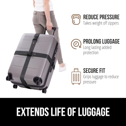 GORILLA GRIP Heavy Duty Adjustable Luggage Straps for Suitcases, Easy to Identify Travel Belt Connector Holds Suitcase Together, Extends Life of Bag, Strap Connects Two Bags, Accessories - Image 6