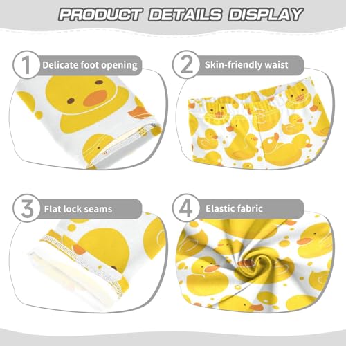 Yellow Rubber Animal Duck Cute Kids Baby Girls Athletic Leggings Stretchy Full Length Leg Yoga Pants Running3