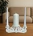 Magik Life Wooden Unity Candle Holder – Solid One-Piece Triple Candle Stand – Handcrafted from Natural Wood – Painted in Safe Premium White Finish – Fits 2 Taper (0.80”) & 1 Pillar Candle (3”)