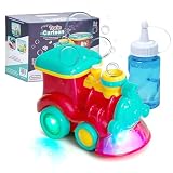 PREXTEX Bubble Train Toy - Multicolor Plastic Train with Sound and Light - Makes Bubbles and Noise - Easy Refilling - Sturdy and Fun for Kids - Trains for Toddlers - Multicolor