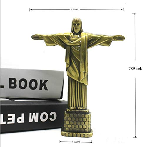 Estátua de Jesus Estatueta Artesanato Cristão Estátua de Jesus Metálico Estátua para Presente Cristã