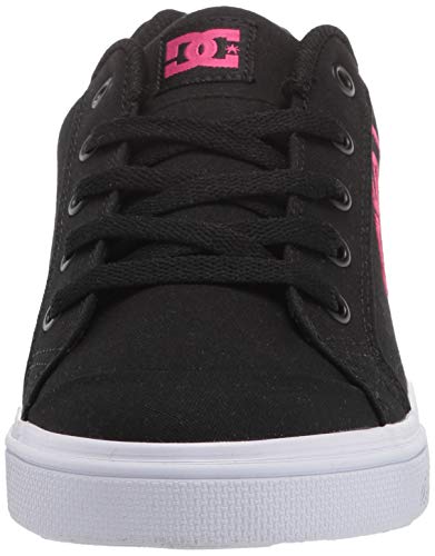 DC girls Chelsea Skate Shoe, Black/Pink Stencil, 12 Little Kid US2