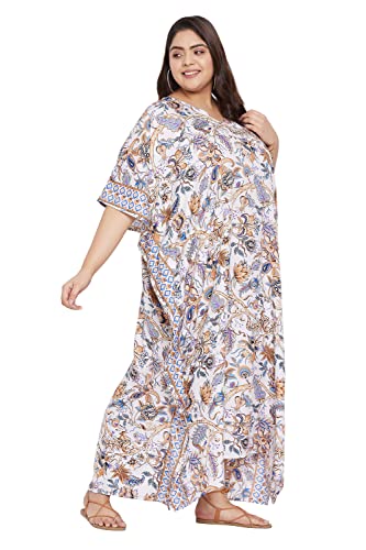 Image of Oussum Women Kaftan Plus Size Polyester Summer Lightweight Caftan Swimsuit Cover Ups Maxi African Mumu Lounge House Dress