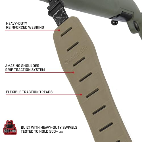 Allen Company Traction Molded Rubber Rifle Sling, FDE, Brown