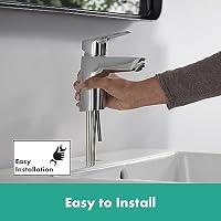 hansgrohe Wasserhahn Logis für Niederdruck (Armatur mit Auslauf Höhe 70mm und Push-Open Ablaufgarnitur) Chrom – Ansicht 8