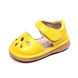 UBELLA Toddler Sandals Squeaky Shoes Flower Punch Mary Jane Toddler Girl Flats (Removable Squeakers)