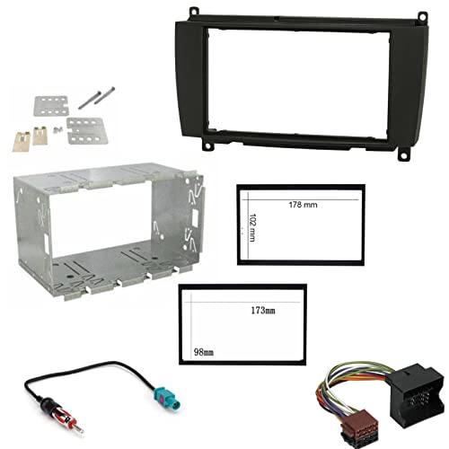 Sound-way Doppel Din 2 DIN Autoradio Einbauset und Radioblende für Mercedes A - Class B/Viano/Vito/Sprinter - VW 2 DIN