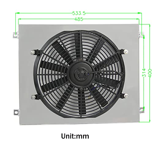 CoolingSnow Radiator Shroud for Ford 1969-1970 Mustang 1970-1977 Maverick 1966-1973 Mercury Comet Aluminum Shroud + 14" Fan by CoolingSnow - Image 7