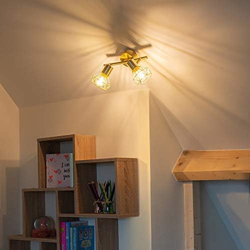 QAZQA Moderno Plafón Art Deco orientable oro - MOSH 2 Acero Alargada Adecuado para LED Max. 2 x 40 Watt