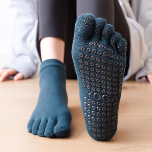 Non-Slip Five Toe Socks for Yoga, Pilates, Barre – Comfortable Grip Socks Made from Combed Cotton4