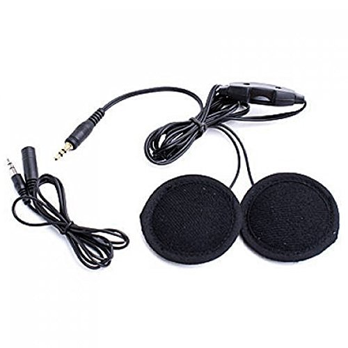 Foxnovo 3.5mm-plug Stereo Motorcycle Helmet Speaker Headphones with Volume Control for Cellphone /MP3 /GPS (Black)