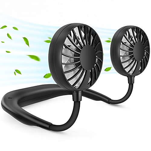 پنکه گردنی RJVW قابل حمل غزال، پنکه ورزشی گردن آویز شخصی شارژی USB (قابل تنظیم 3 سرعت) فن