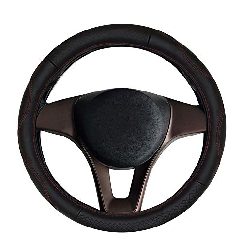 Auto lenkr adab Cobertura Auto Accesorios Piel auténtica, 38 cm, Color Negro Cover