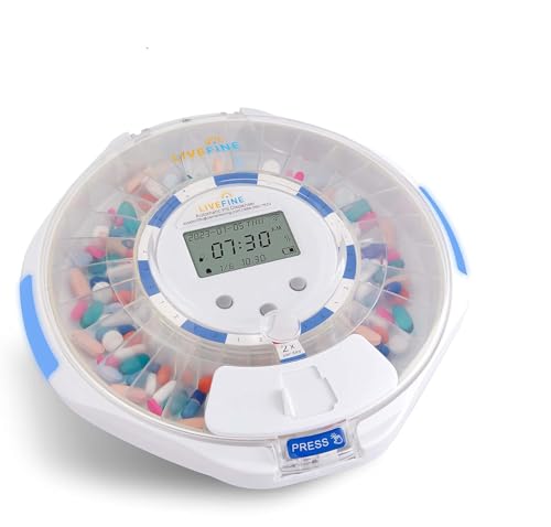 Live Fine Smart WiFi Automatic Pill Dispenser Clear Lid