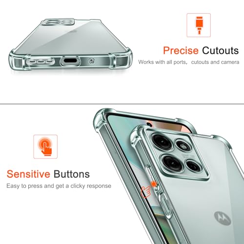 Image of Lustree Back Cover Transparent Case Compatible with Motorola G75 | Clear + TPU Case with 4 Corner Air Cushion Protection & Camera Protection | Slim& Stylus Cover
