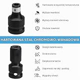 2 szt. adaptera do kluczy udarowych Impact Bit Holder Socket 1/2 do 1/4 cala wkładka do wkrętarki, wielofunkcyjne narzędzie do kluczy elektrycznych i zapadków