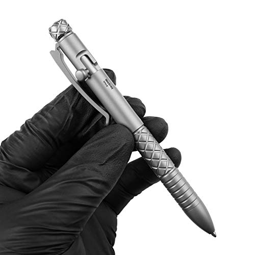 MecArmy Mini-Messingstift, luxuriöser, leichter, einziehbarer Metallstift, Tinte, nachfüllbar, Neuheit, Taschen-EDC-Schreibkugelschreiber mit 1 D-Schlüsselring
