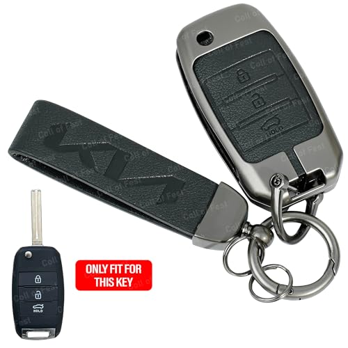 Image of Car Key Cover Compatible with Kia Carens | Sonet | Seltos 3-Button Smart Flip Key