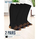Doctor's Select Copper Plus Size Compression Socks Wide Calf - 2 Pairs | 20-30mmHg Extra Wide Calf Compression Socks Women Copper for Swelling, Varicose Veins | Black - Image 5